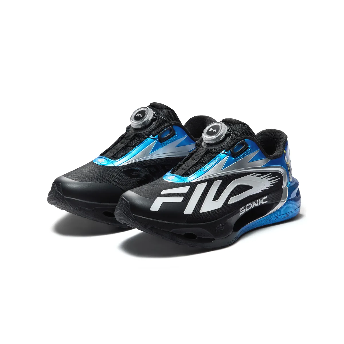 Кроссовки для бега детские износостойкие с амортизацией PERFORMANCE FPF FILA KIDS, F-BD Black/Dazzling Blue — фото 4