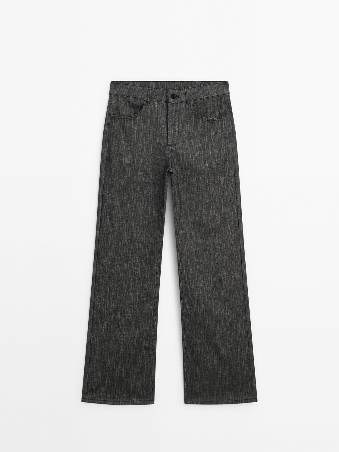

Широкие джинсы с крапинками Massimo Dutti, черный