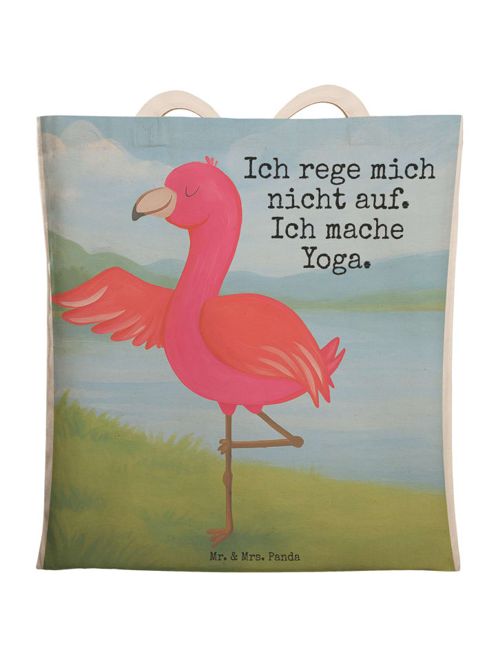 

Сумка через плечо Flamingo Yoga Design с надписью белого цвета Mr. & Mrs. Panda