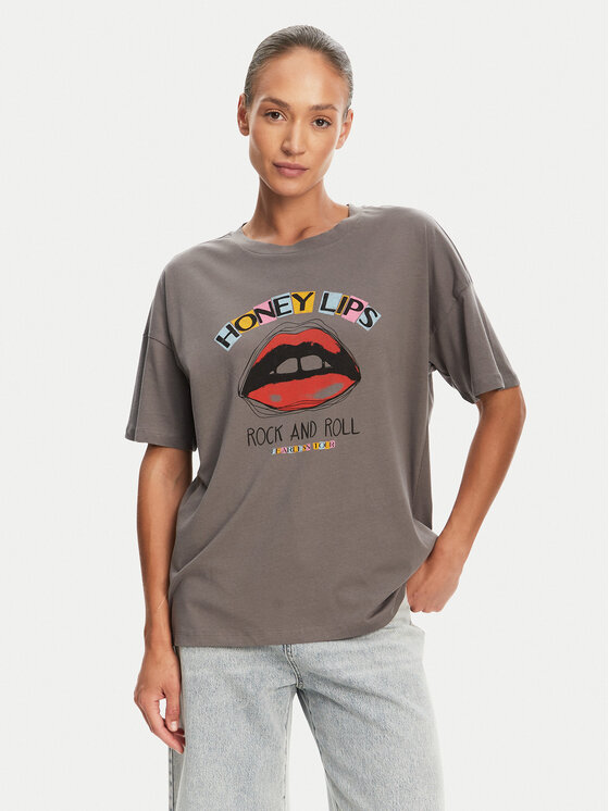 

Футболка relaxed fit Ida 27034417 Noisy May, серый