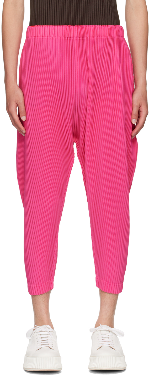 

Розовые брюки с цветными складками HOMME PLISSe ISSEY MIYAKE