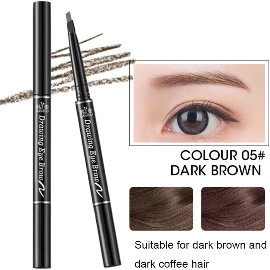 Карандаш для бровей двойной треугольный водостойкий Generic Dark Brown — фото 2