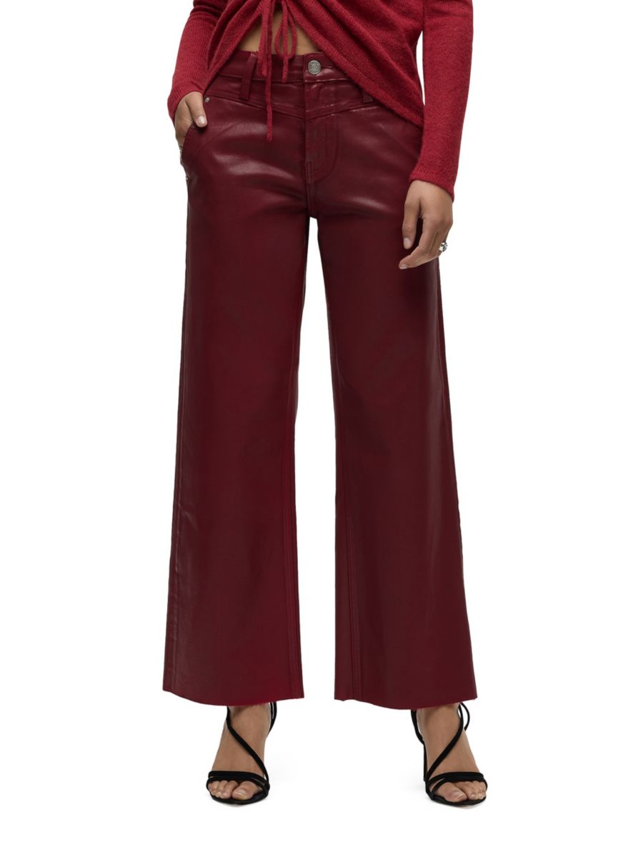 

Джинсы Rosie Coated с высокой талией и широкими штанинами Hudson Jeans, цвет Red Dahlia Coated