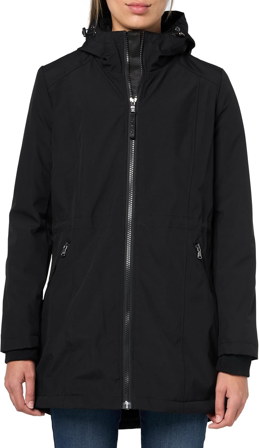 

Calvin Klein Женская утепленная куртка с капюшоном на молнии и длинными рукавами, Black