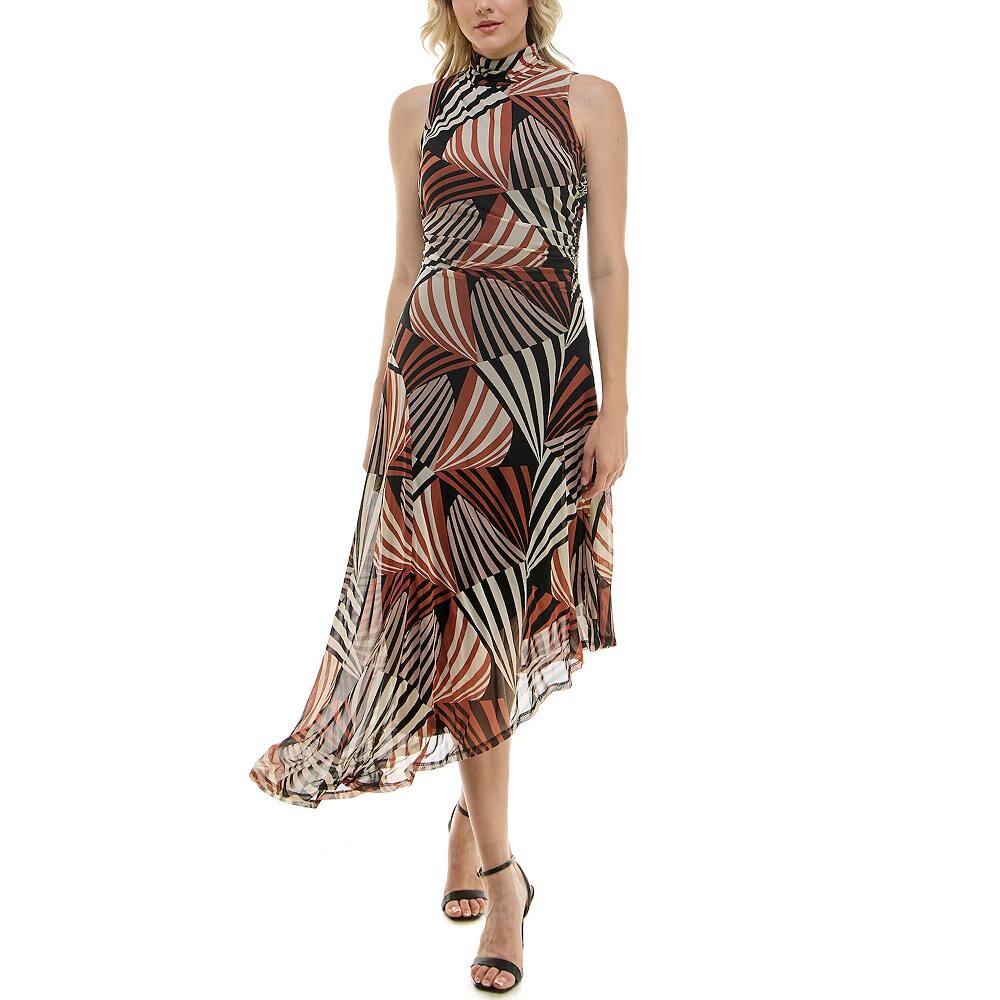 

Женское асимметричное платье из сетки Taylor Victoria, цвет Black Print