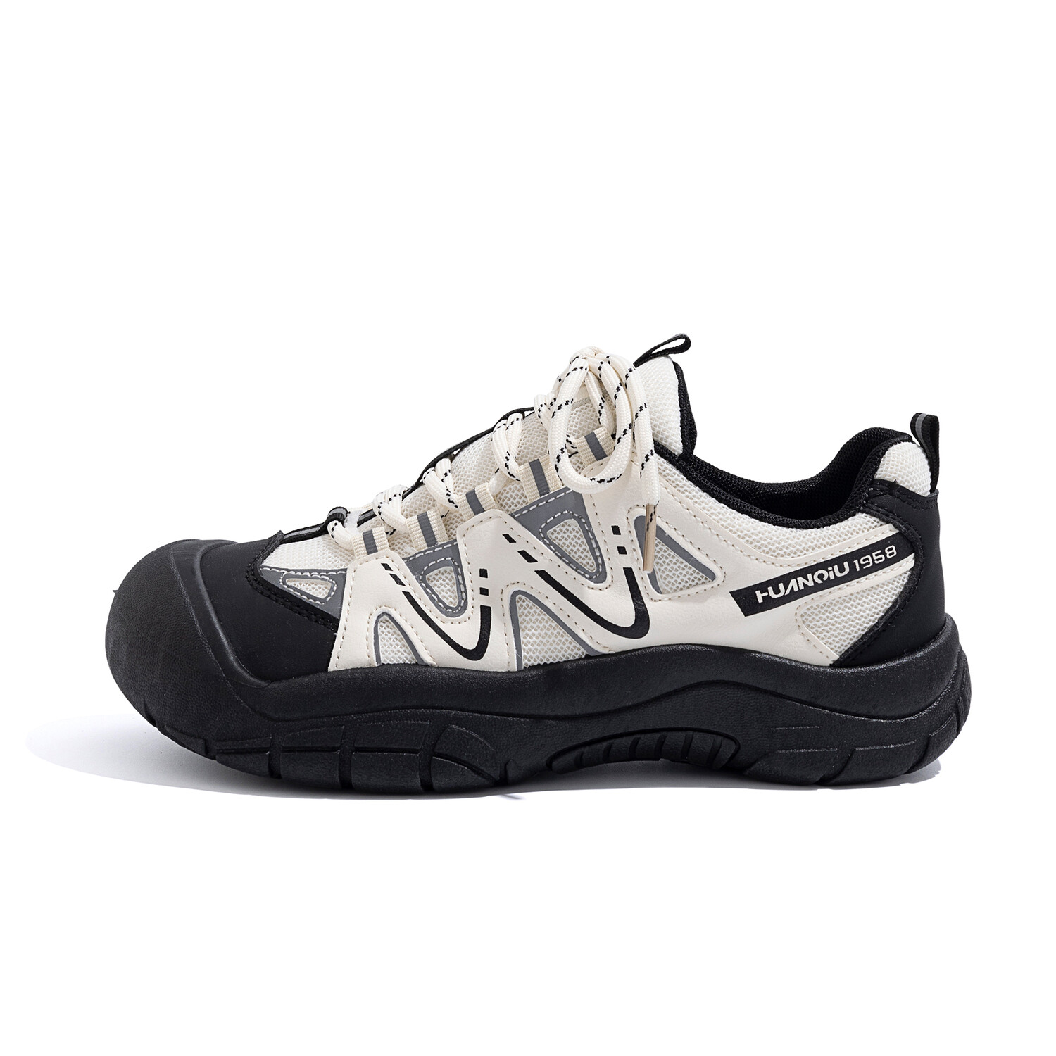 

Кроссовки HUANQIU Chunky Sneakers Women's Low-top Beige/Black, бежевый/черный