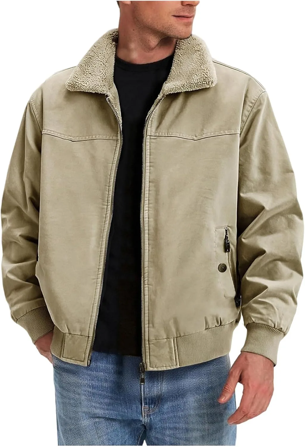 

Мужская толстовка Plus Size Full-Zip Y2k с карманом Cheyubny