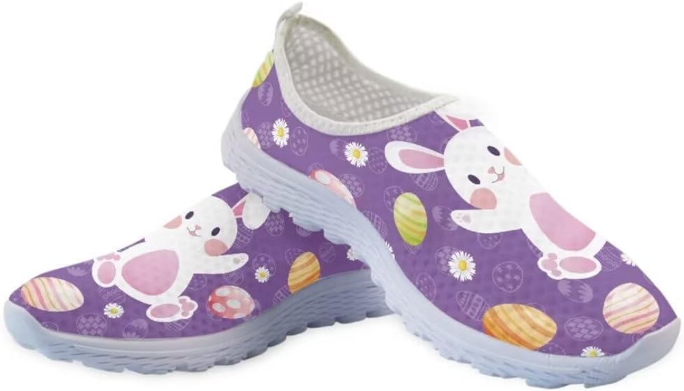 

Кроссовки Jeiento на Хэллоуин для женщин и мужчин, для вечеринки на Хэллоуин, прогулок и бега, слипоны, дышащая сетка, спортивная и модная обувь, Easter Bunny