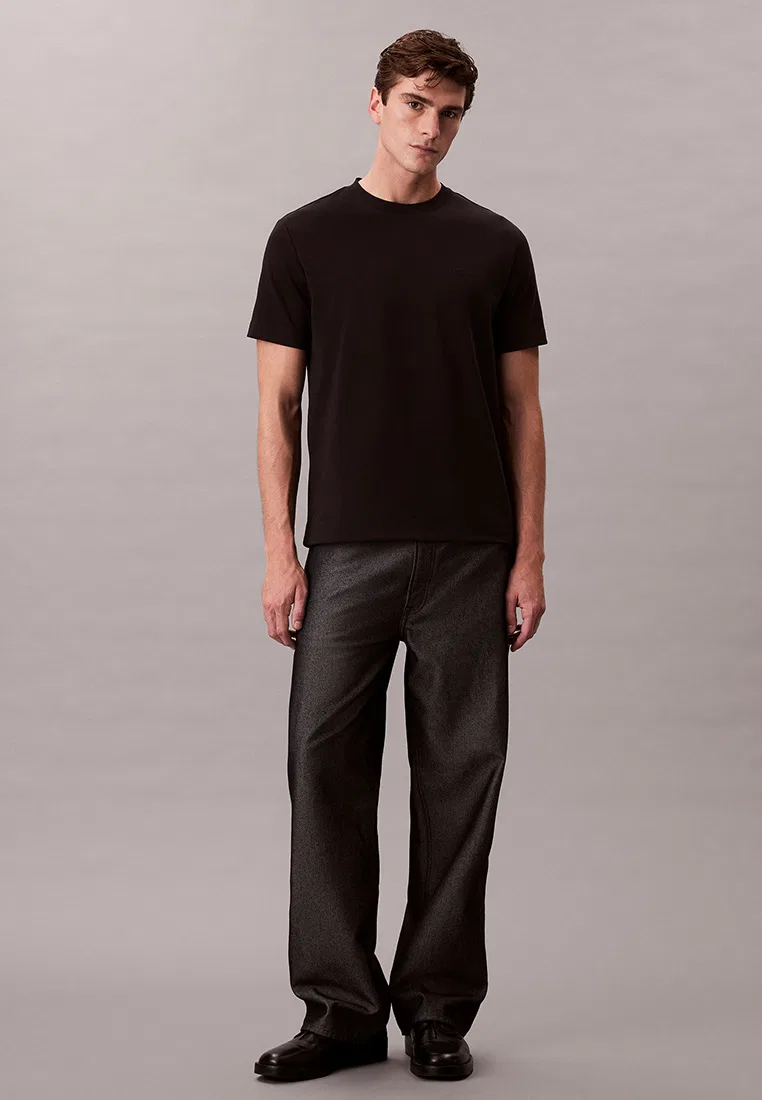 Футболка с круглым вырезом, монограмма, Calvin Klein Jeans, черный — фото 3