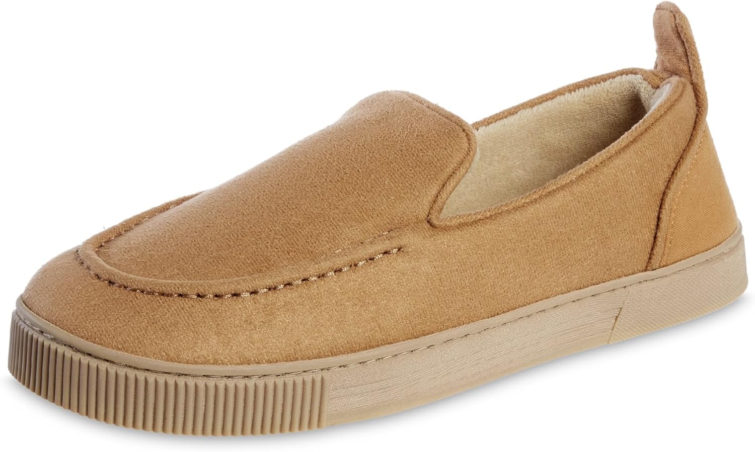 

Мужские тапочки Isotoner из микрофлиса и канваса с закрытой пяткой: для дома и улицы, с памятью формы, можно стирать в машине, Buckskin