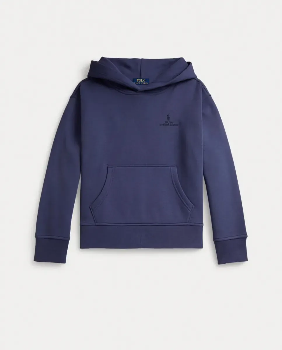 Унисекс толстовка с капюшоном из флиса с логотипом Polo Ralph Lauren, темно-синий