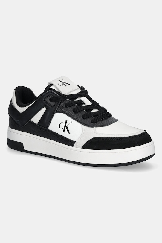 

Кроссовки Basket Cup низкие на шнурках из комбинированной кожи Calvin Klein Jeans, черный