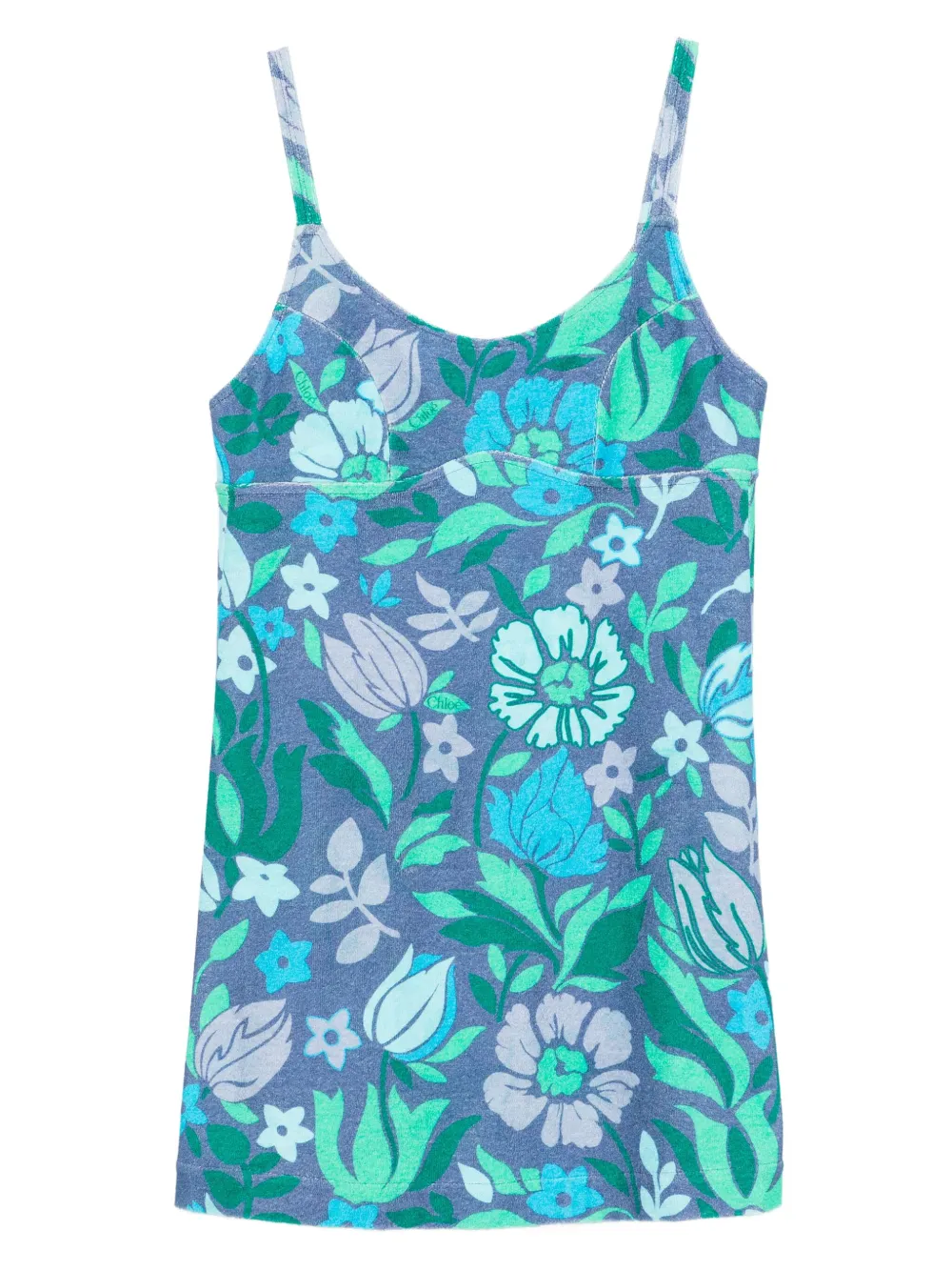 

Платье мини из джерси Chloé, синий