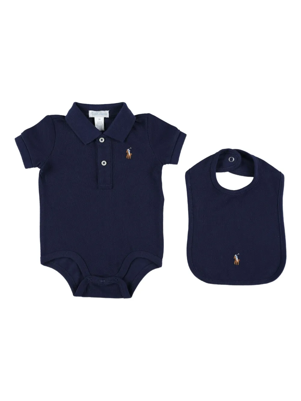 

Комплект боди с вышитым логотипом Polo Ralph Lauren Kids, синий