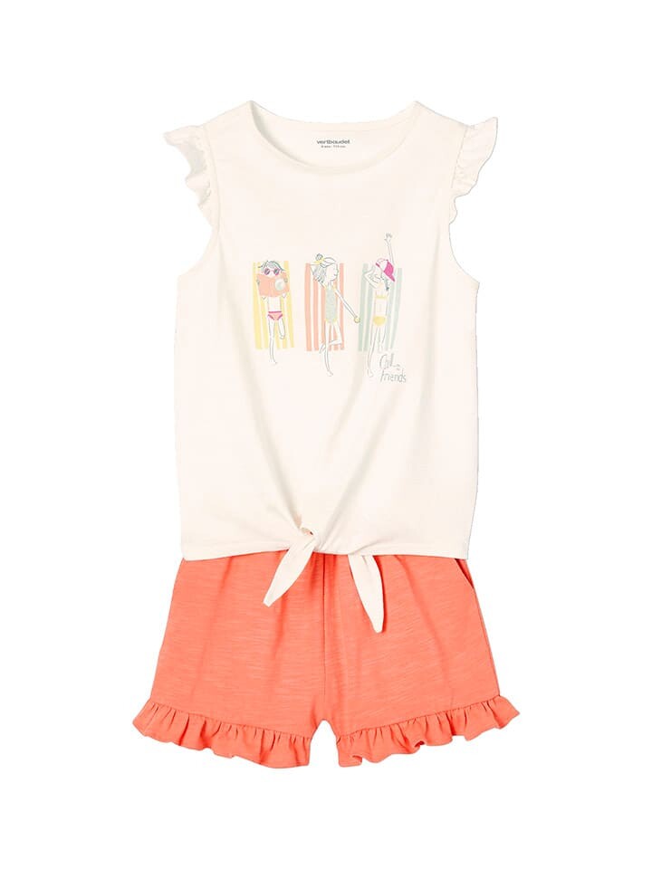 

Футболка vertbaudet 2tlg Outfit, цвет creme/orange