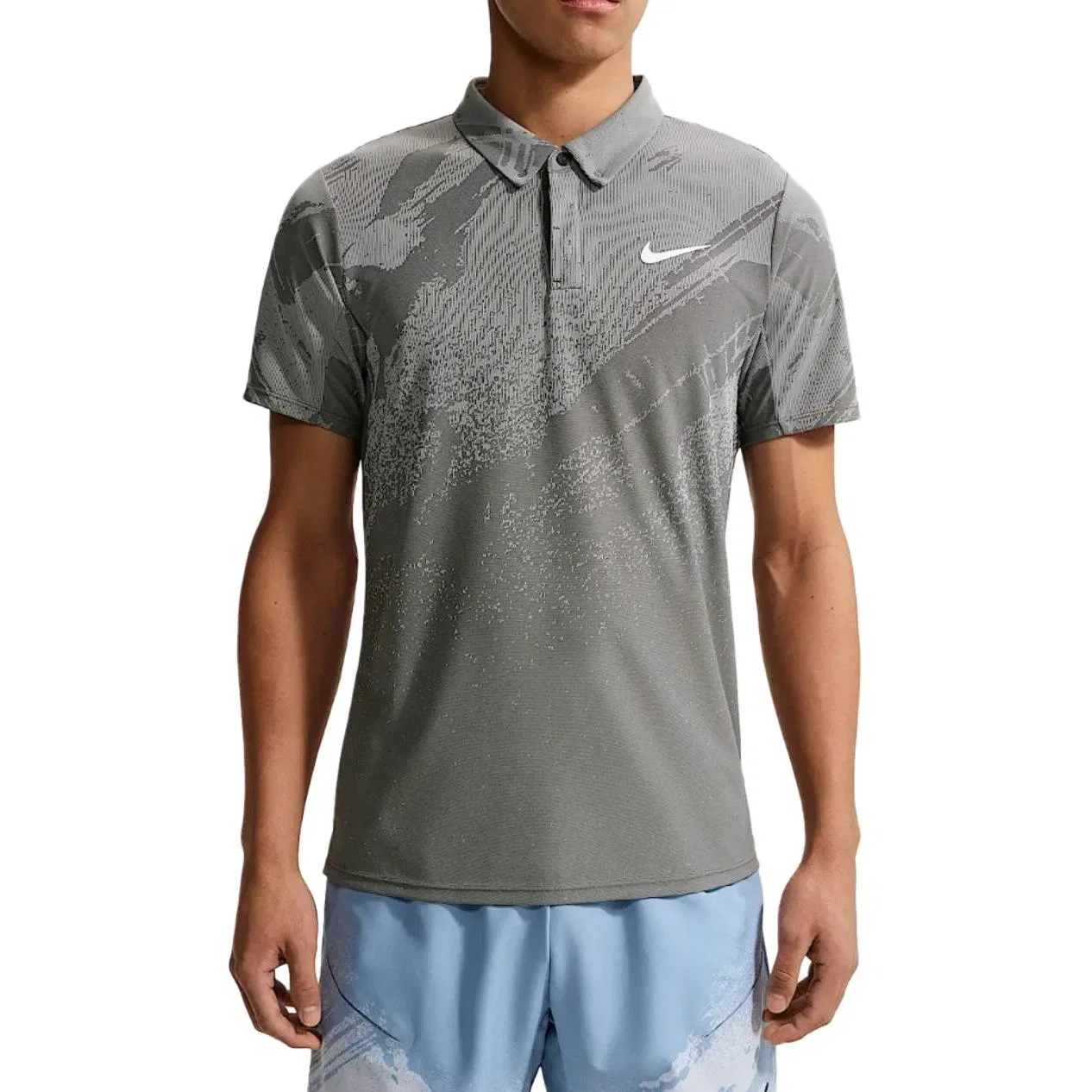 Поло Nike Dri Fit мужское черно-серо-белое