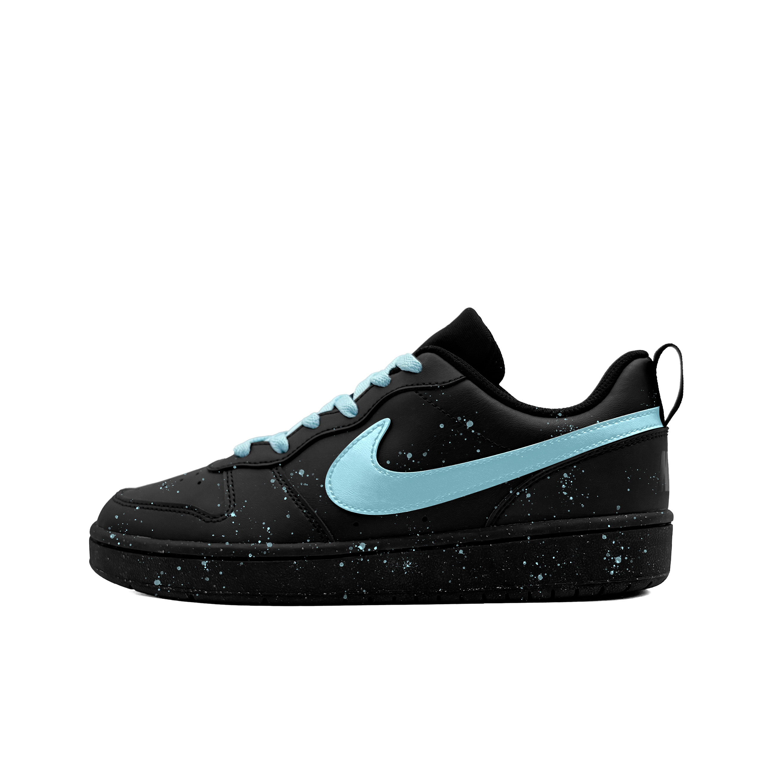 

Court Borough Ink Splatter Slip Resistant Abrasion Resistant Low top детские скейтбординг кроссовки для подростков Nike, черный