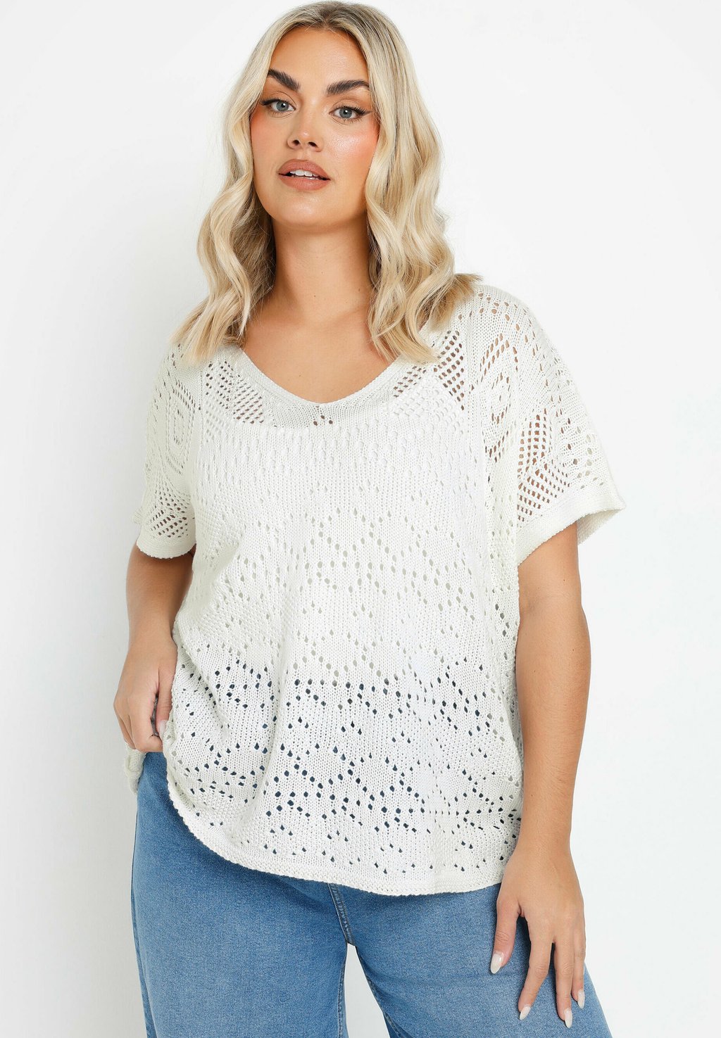 

Футболка с принтом POINTELLE Yours Clothing, белый