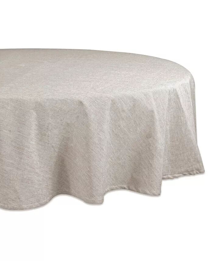 

Твердая скатерть из шамбре, 70 дюймов, круглая Design Imports, бежевый