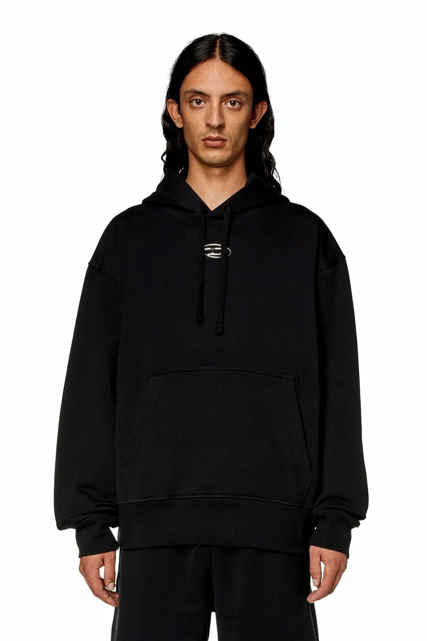 Худи Diesel With Metallic Logo, черный — фото 4