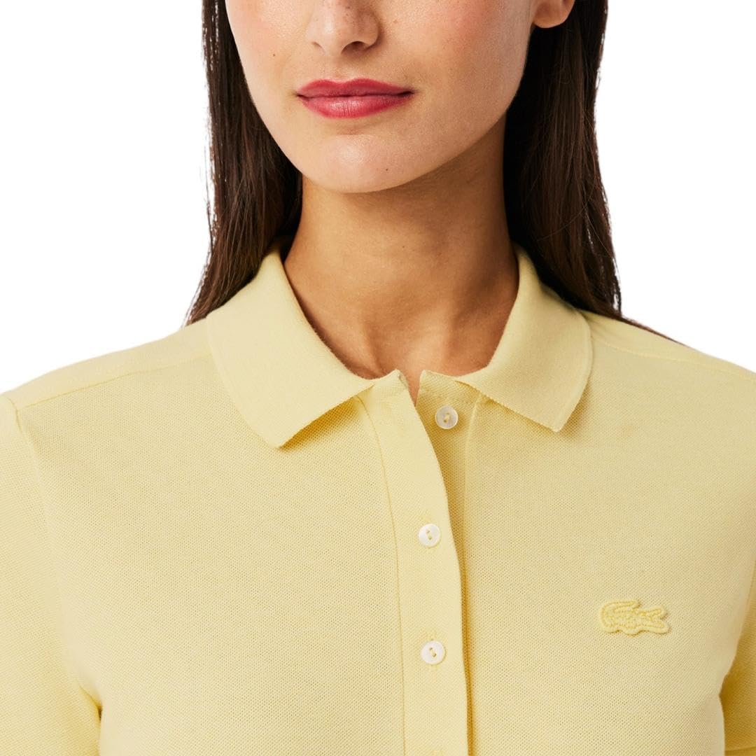 Женская поло Lacoste Slim Fit, из стрейч-пике, Soft Yellow — фото 2