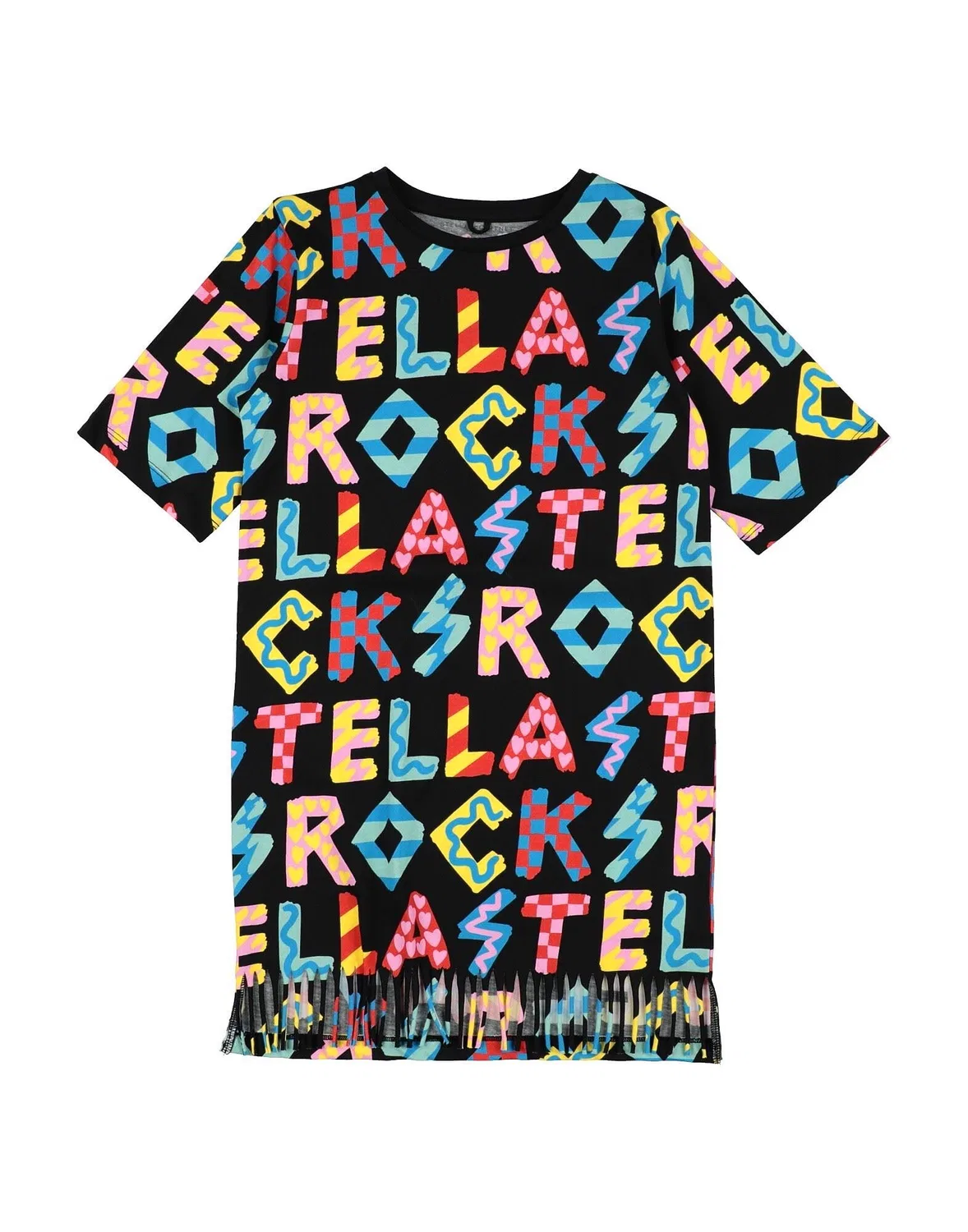 Детское платье для девочек с принтом из джерси Stella McCartney Kids, черный