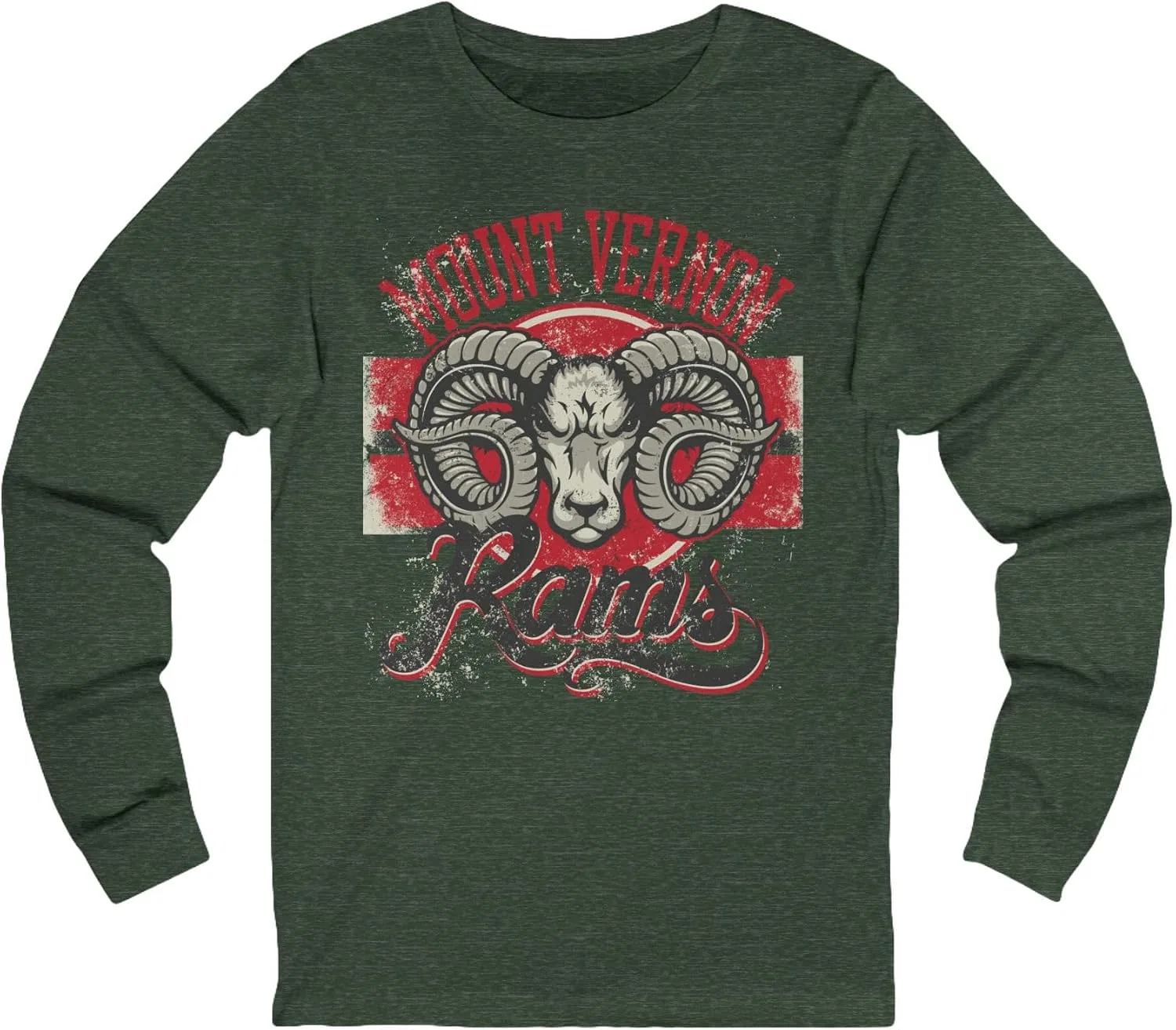 Унисекс лонгслив с логотипом Rams, Heather Forest