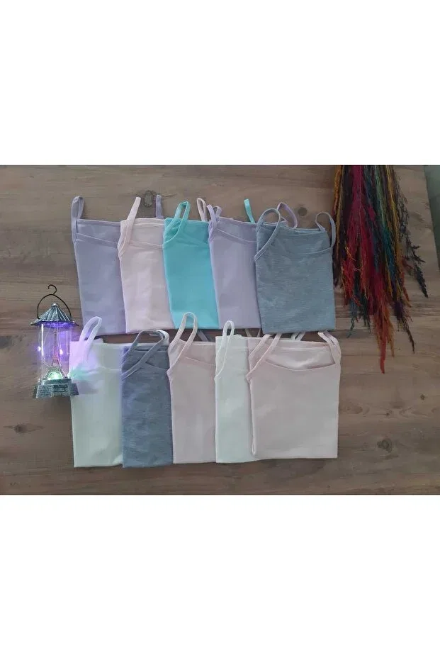 Детское платье-майка для девочек хлопковое комплект 10 шт Paristrend, Damson/Green/Salmon/Grey/Yellow