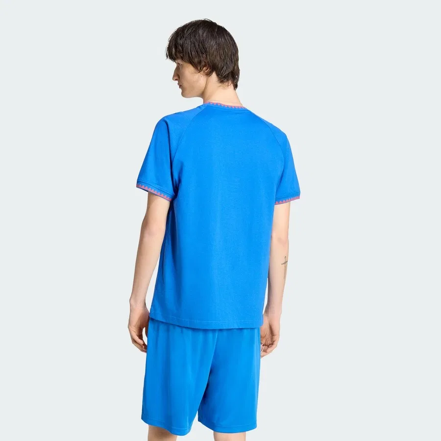 Футболка с длинным рукавом и принтом Chest Stripes Engineered Collar Tee adidas, Синий — фото 2