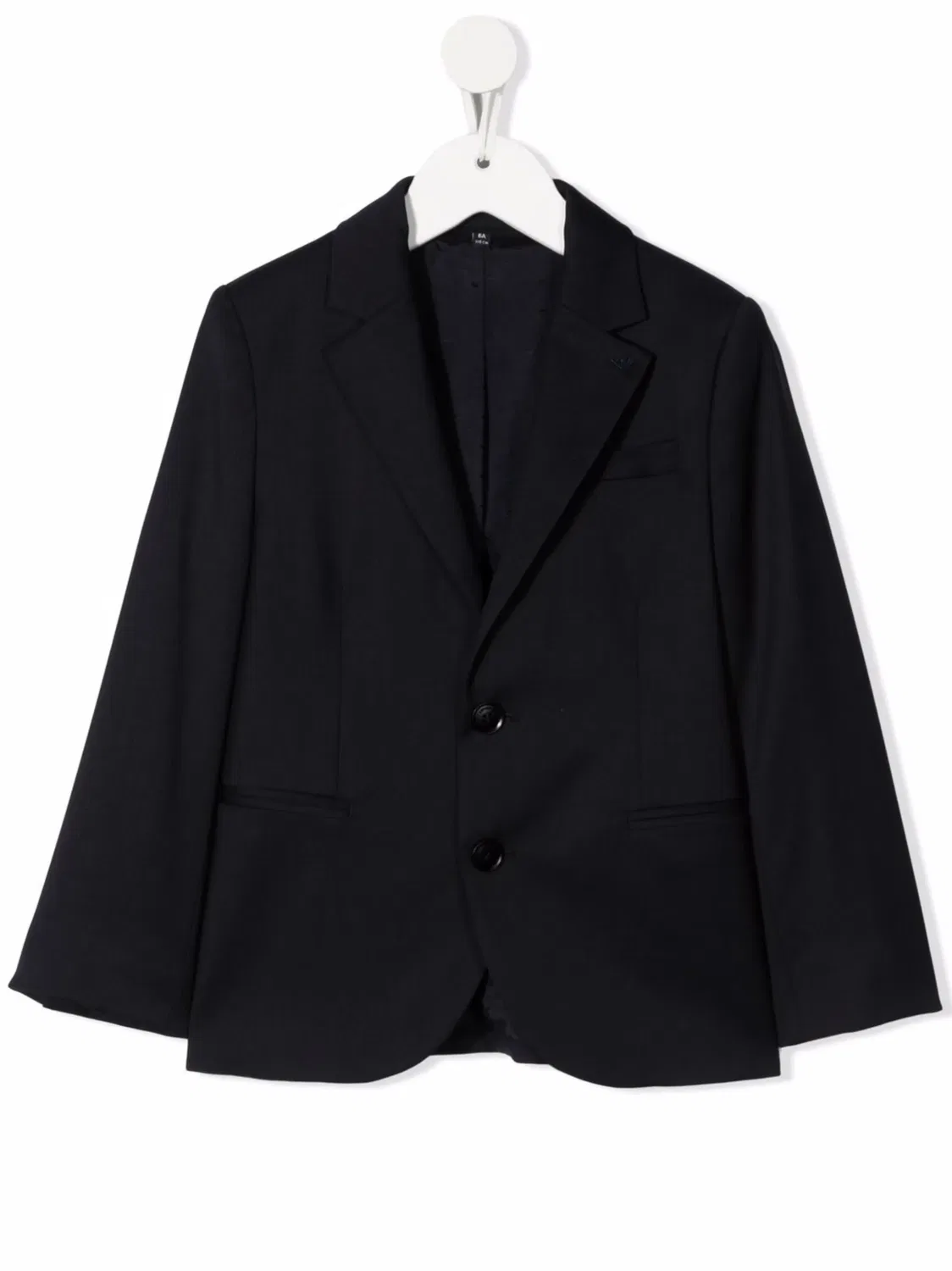 Однобортный шерстяной блейзер Emporio Armani, темно-синий