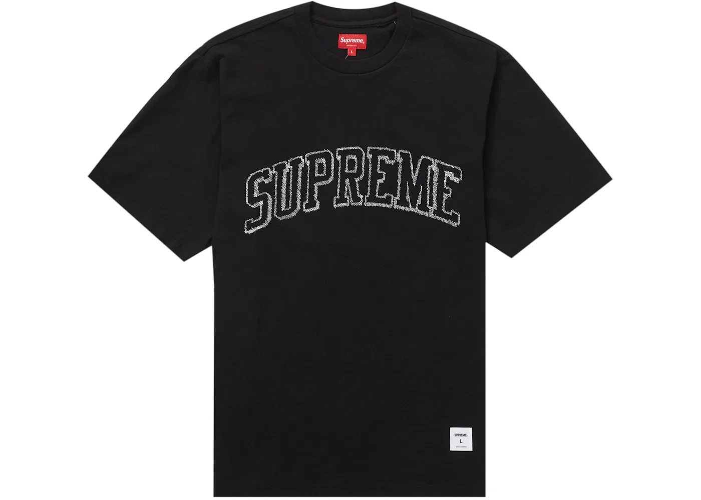 Мужская футболка с вышивкой Supreme Sketch Supreme, Black