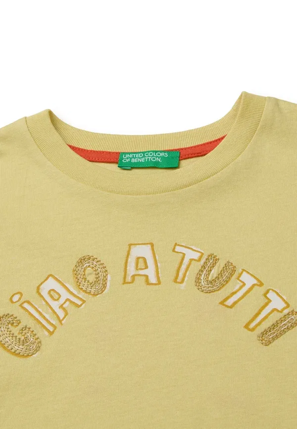 Футболка с принтом United Colors Of Benetton, зеленый — фото 3