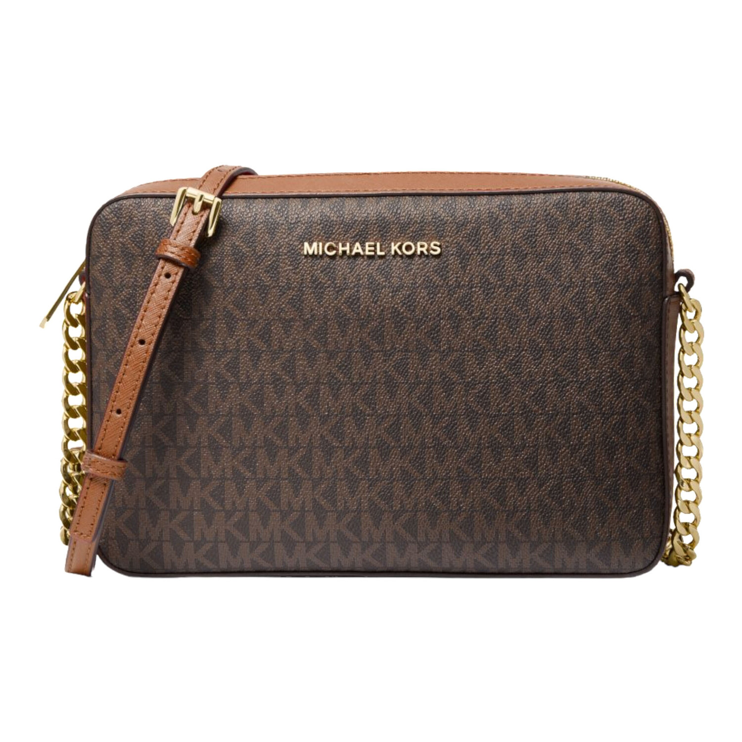 

Сумка Michael Michael Kors Jet Set Large Printed Logo Crossbody, коричневый