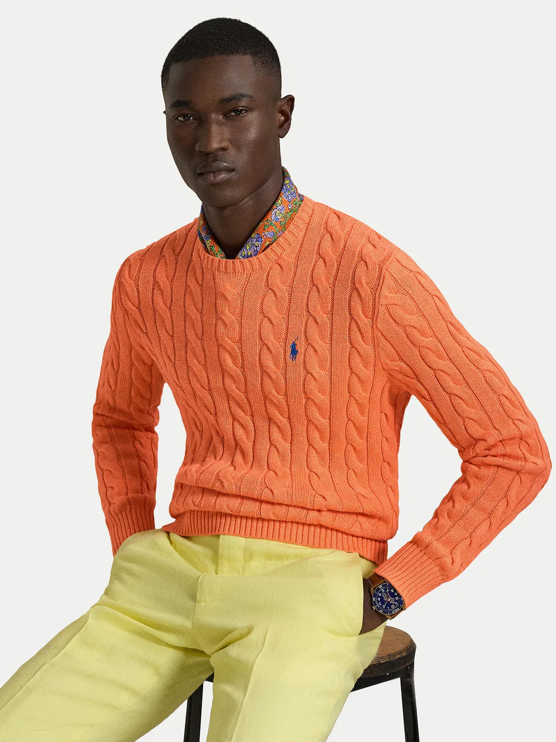 Мужской пуловер стандартного кроя Polo Ralph Lauren, темно-оранжевый