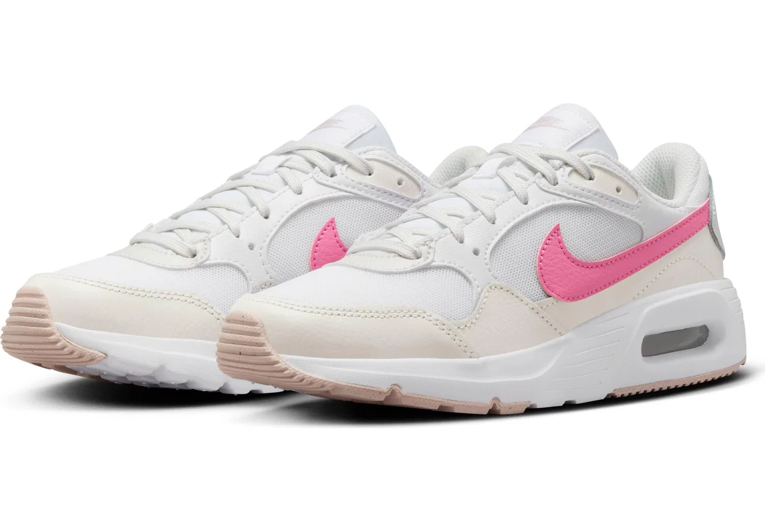 Детские кроссовки для мальчиков с шнуровкой NIKE Air Max Sc NIKE, White Playful Pink Phantom — фото 2