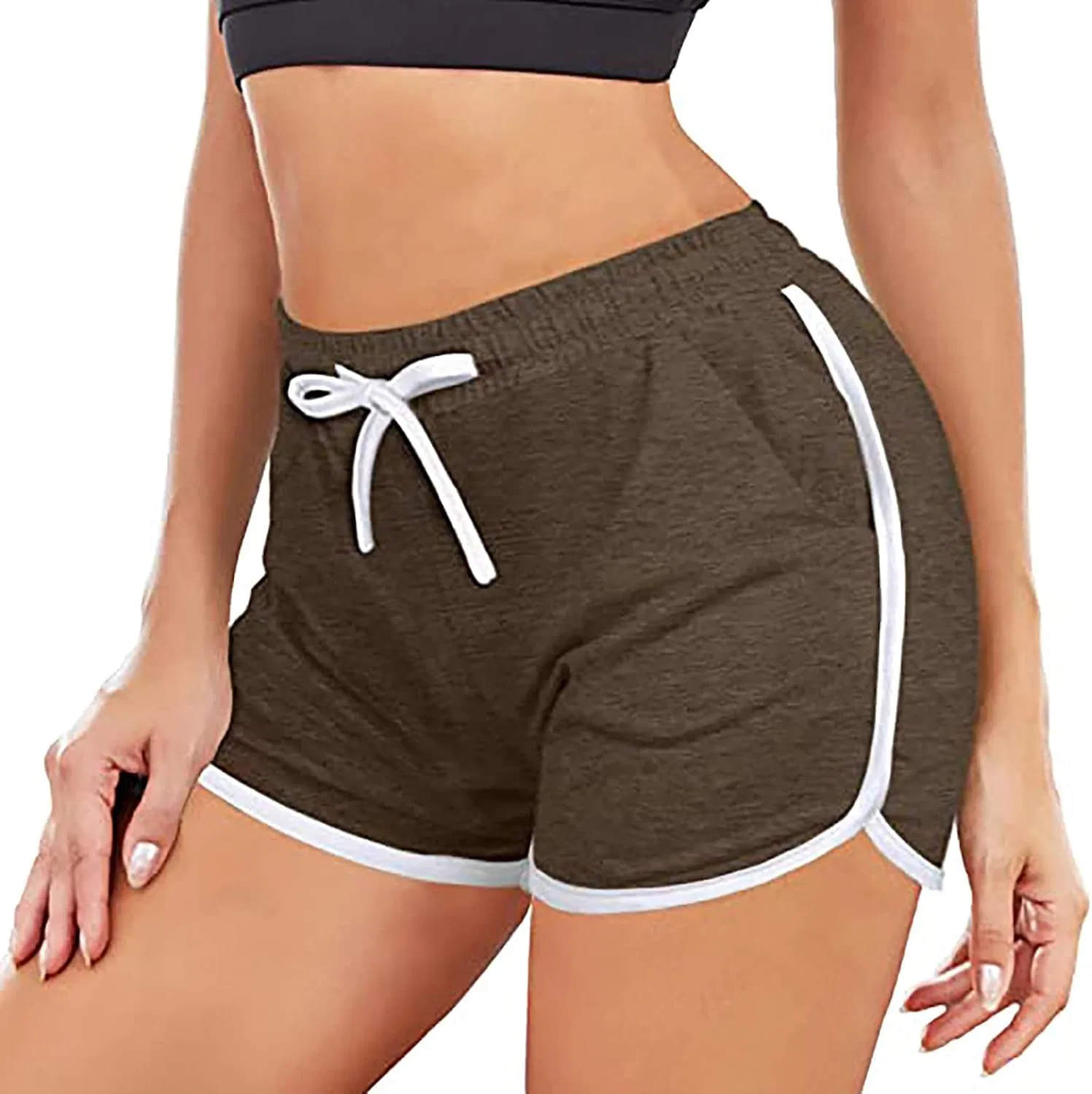 Женские высокие шорты для йоги Athletic, Brown