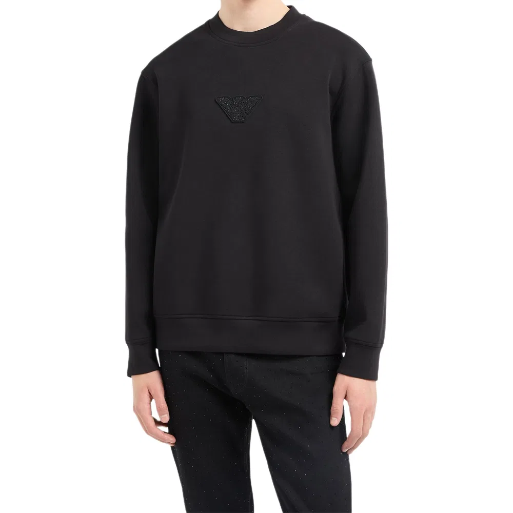 Мужской свитшот с принтом Clubwear Capsule Collection FW24 EMPORIO ARMANI, Black — фото 3