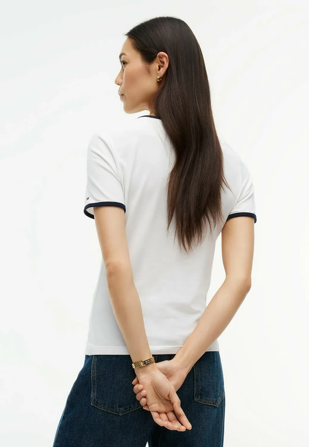Футболка Varsity flock c-nk slim s/s tee - с принтом Tommy Hilfiger, Ecru — фото 3