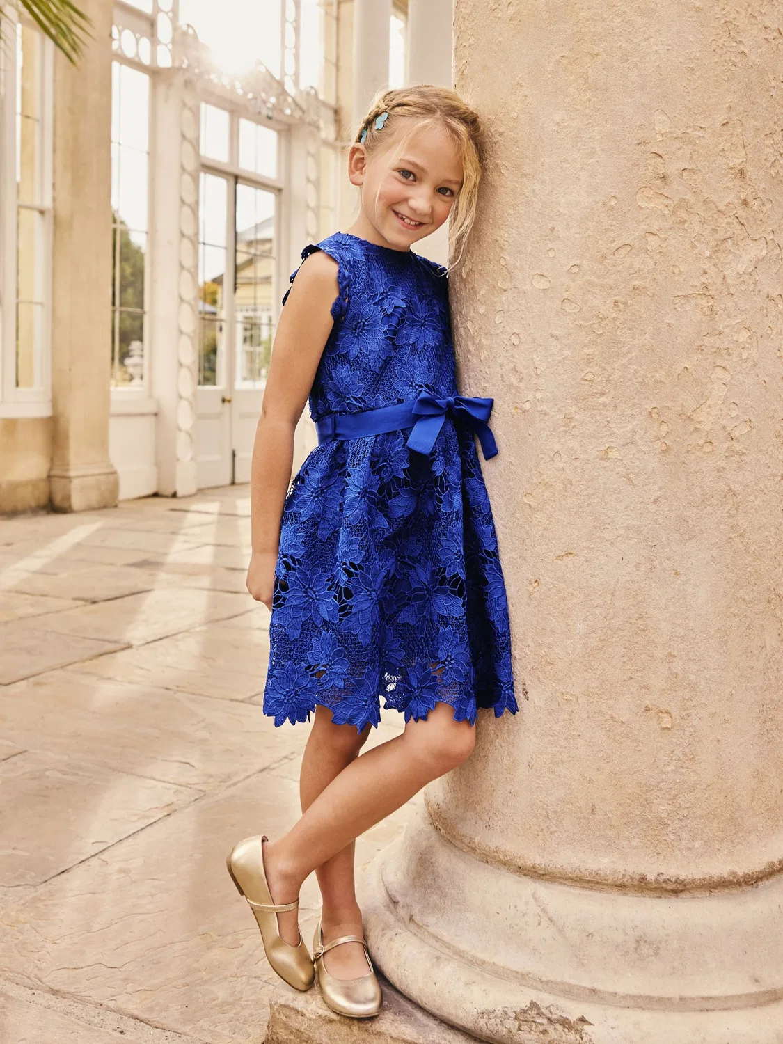 Платье кружевное Cobalt Blue Lace Occasion Dress Next, кобальтовый синий