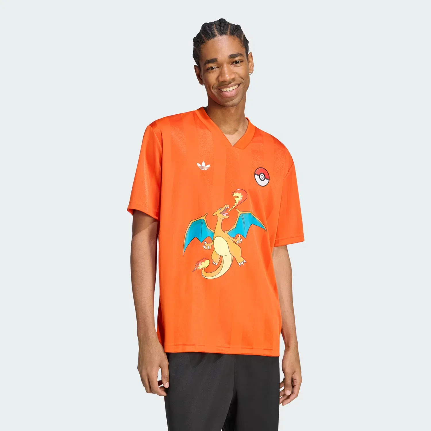 Мужская футболка свободного кроя с принтом Pokémon Adidas Originals, Collegiate Orange