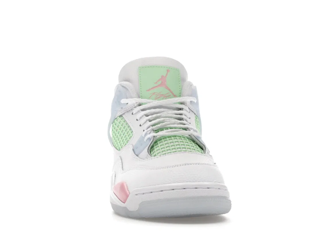 Детские кроссовки Lifestyle с принтом Jordan 4 Retro Valentines Day 2026 GS Jordan, White/Medium Soft Pink/Half Blue/Vapor Green — фото 2