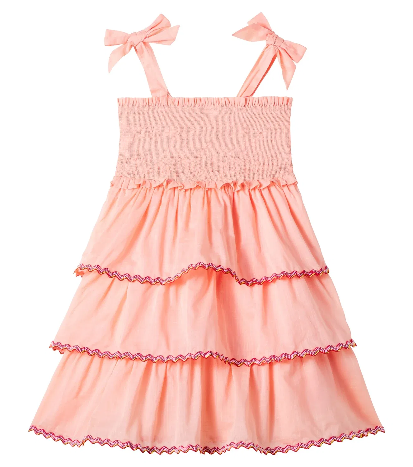 Платье ярусное хлопковое Rhiannon Zimmermann Kids, розовый