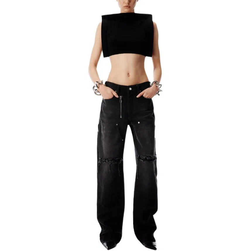 Женские джинсы с завышенной талией Alexander Wang, Vintage Black — фото 3