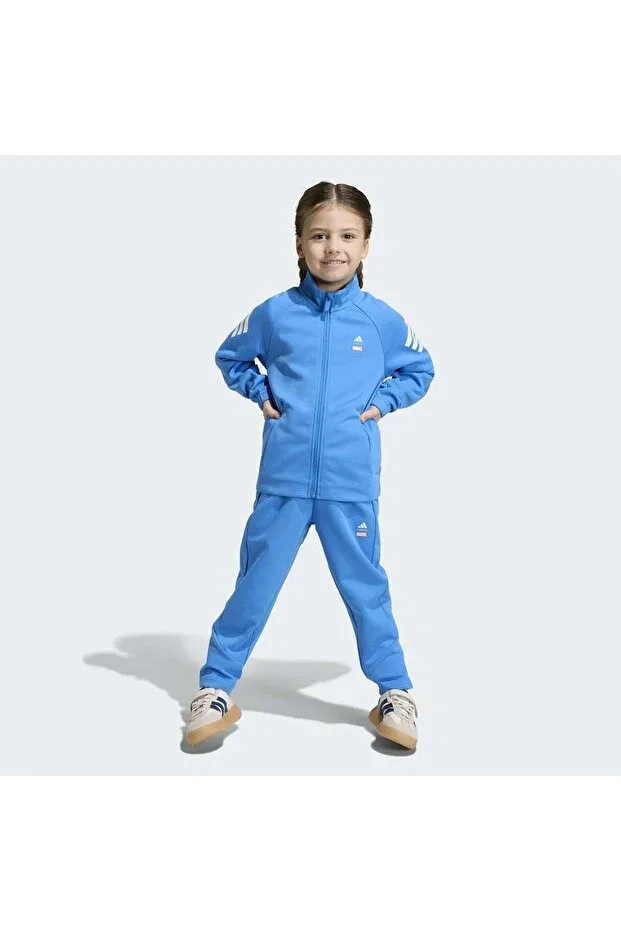 Детский спортивный комплект для девочек с принтом Marvel Avengers, Adidas, Blue