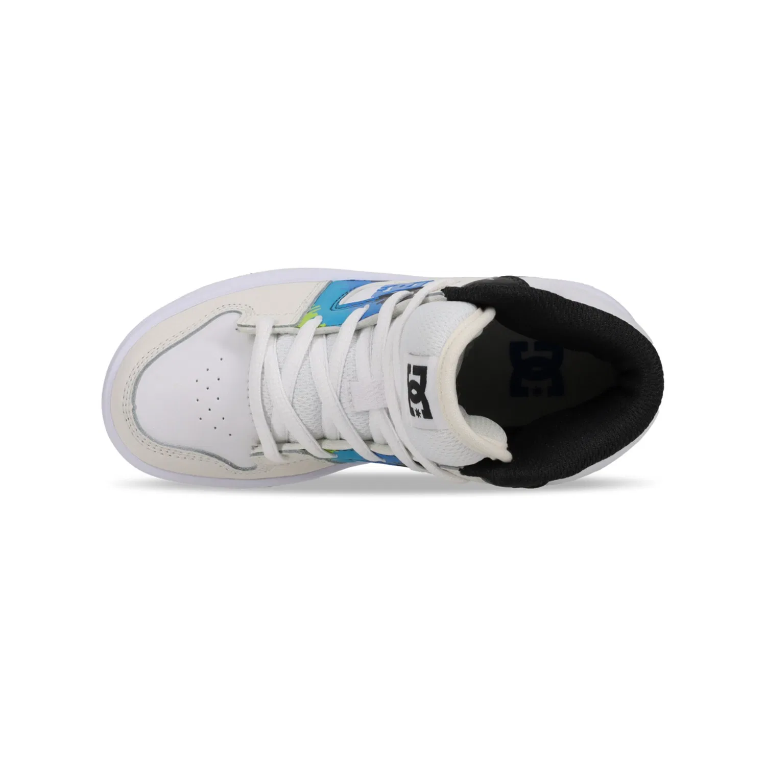 Детские высокие кроссовки с логотипом DC Shoes, Off White/Placid Blue — фото 4