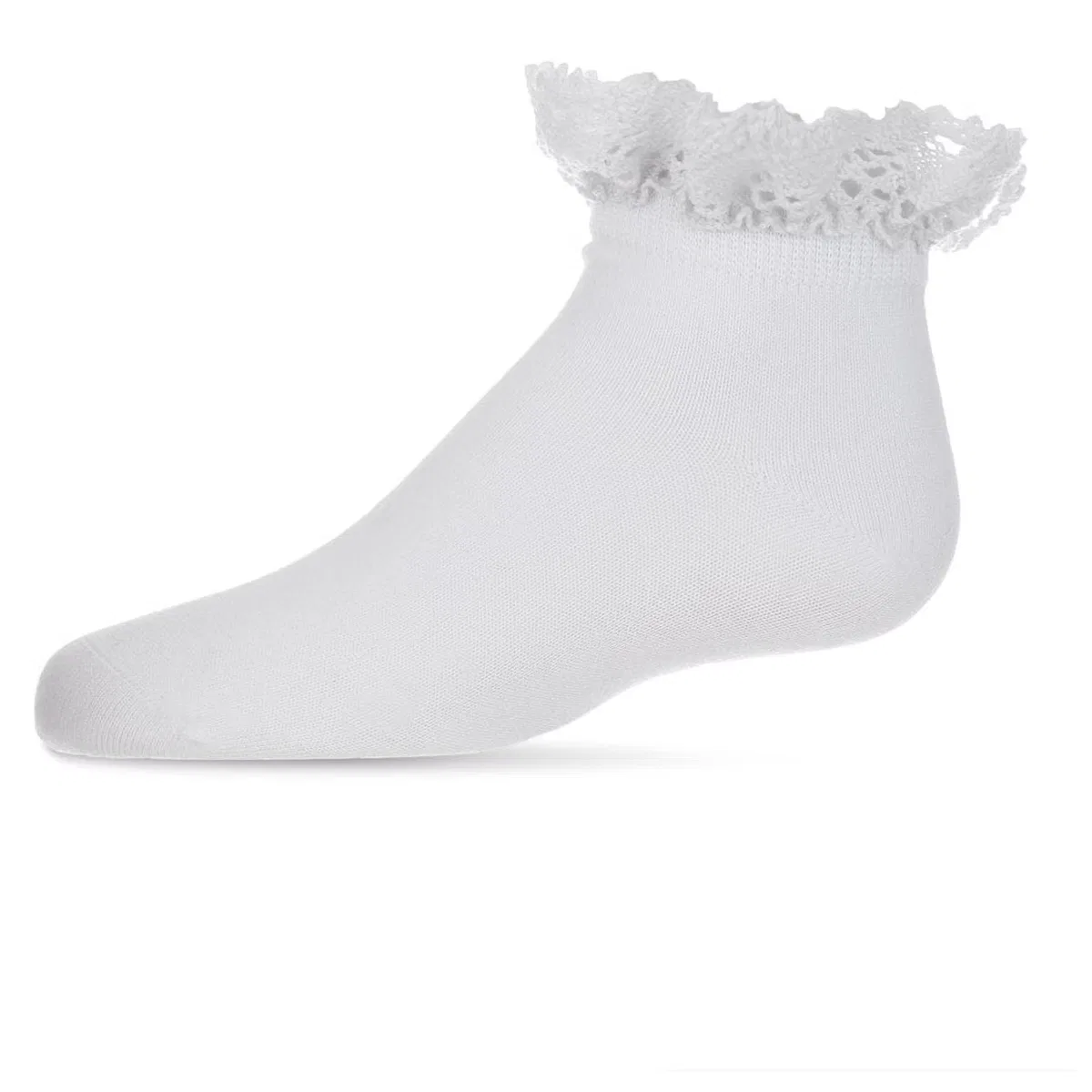 Носки-следки с кружевом MeMoi, White