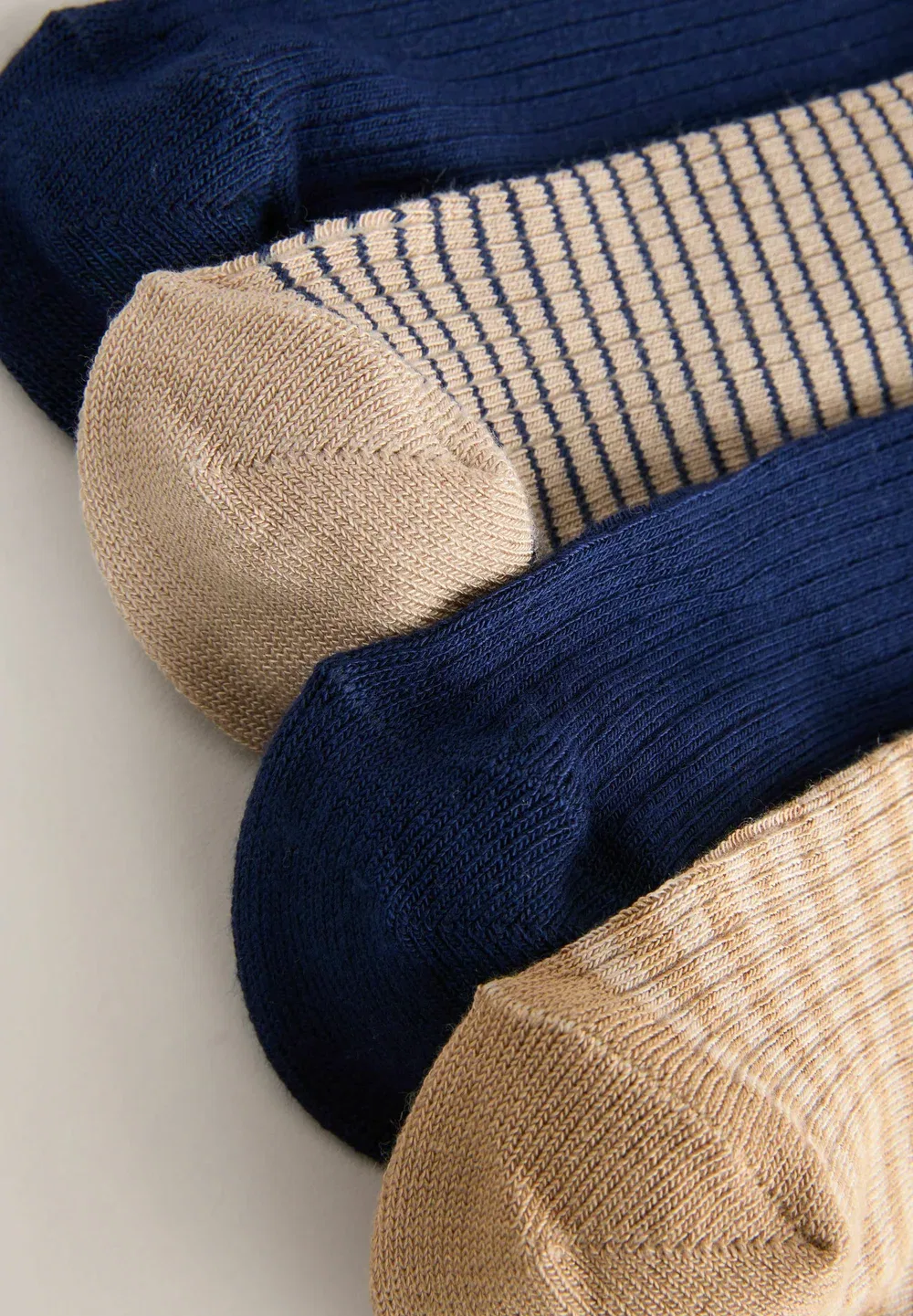 4 пары носков Next, Navy Blue/Camel Stripe — фото 3