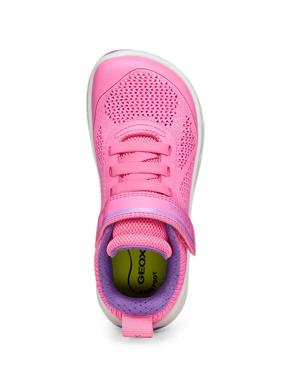 Кроссовки Foot-Run из сетчатой ткани с застежкой-липучкой Geox Kids, розовый — фото 4