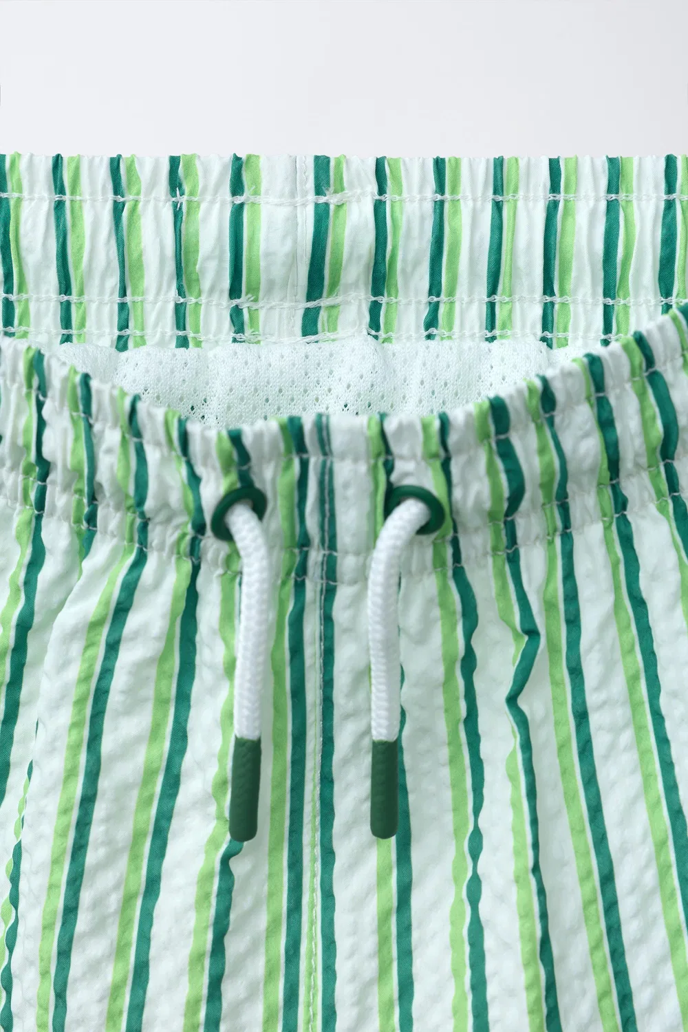 6-14 лет / Плавки из полосатой ткани сирсакер ZARA, Green — фото 3