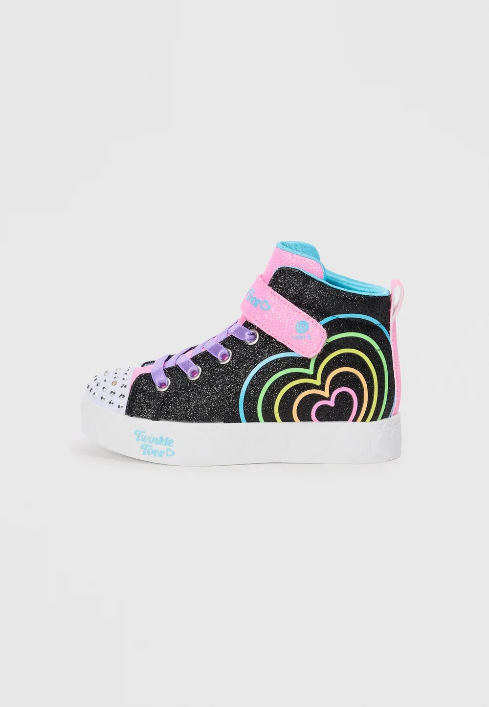 Heart steps - высокие кроссовки Skechers, Black/Multi-Coloured